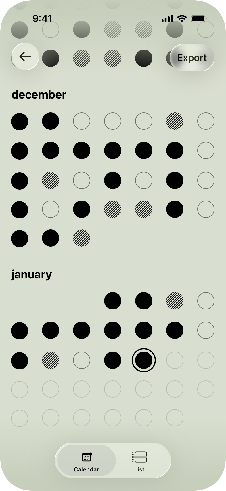 Daily Deep Work - Calendar view